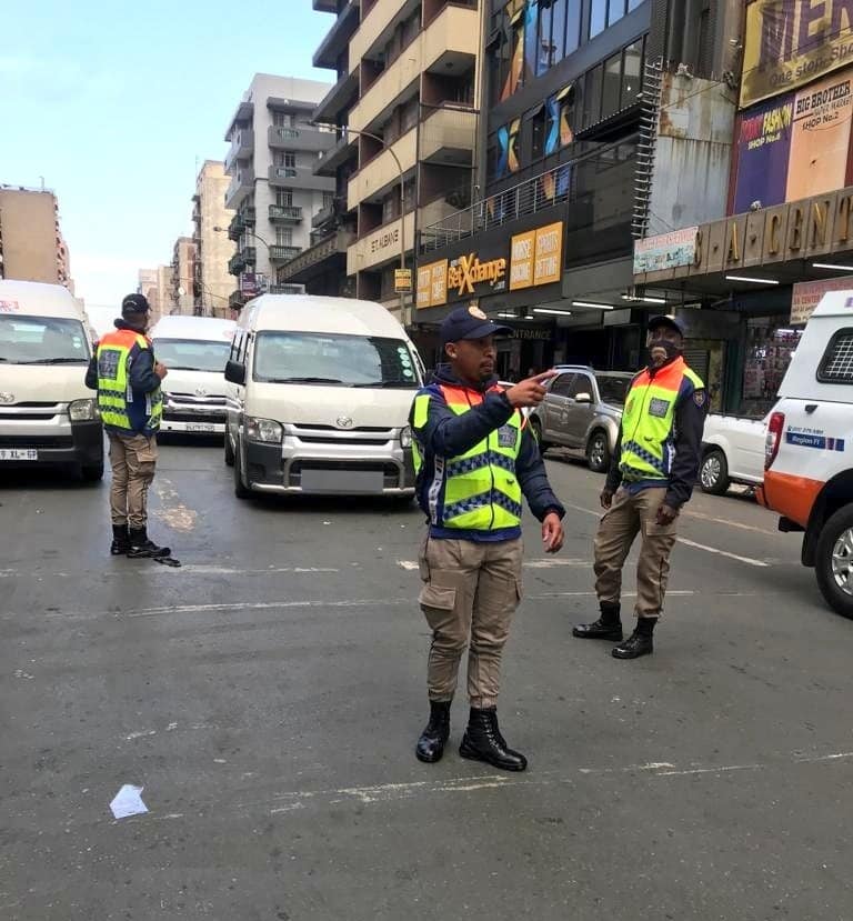 JMPD deployed at various intersections throughout Johannesburg to ensure the smooth flow of traffic during peak hour periods