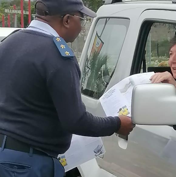 Crime Awareness campaign with motorists along William Nicol Road in Bryanston.