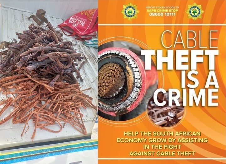 Police in Sedibeng District arrest five suspects and recover suspected stolen copper cables in Vanderbijlpark