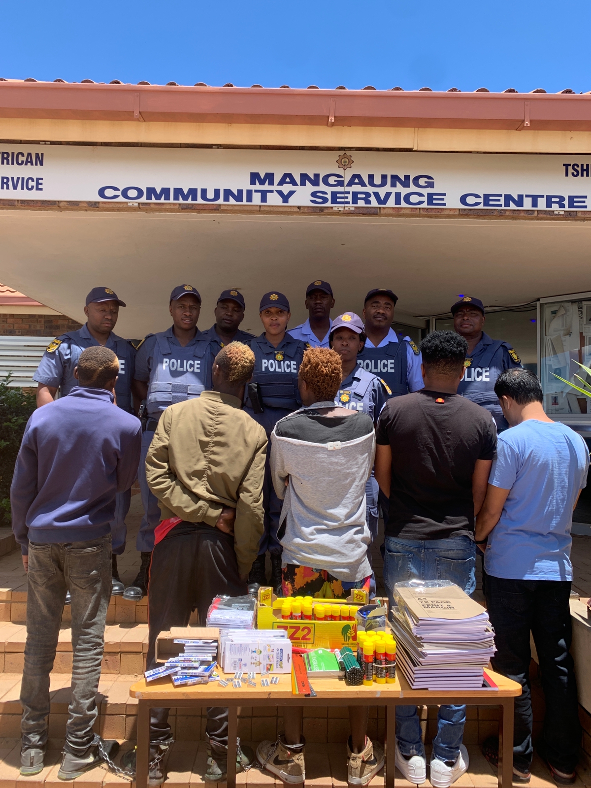 Five suspects arrested in connection with malicious damage to property incident and theft of stationery at Primary school