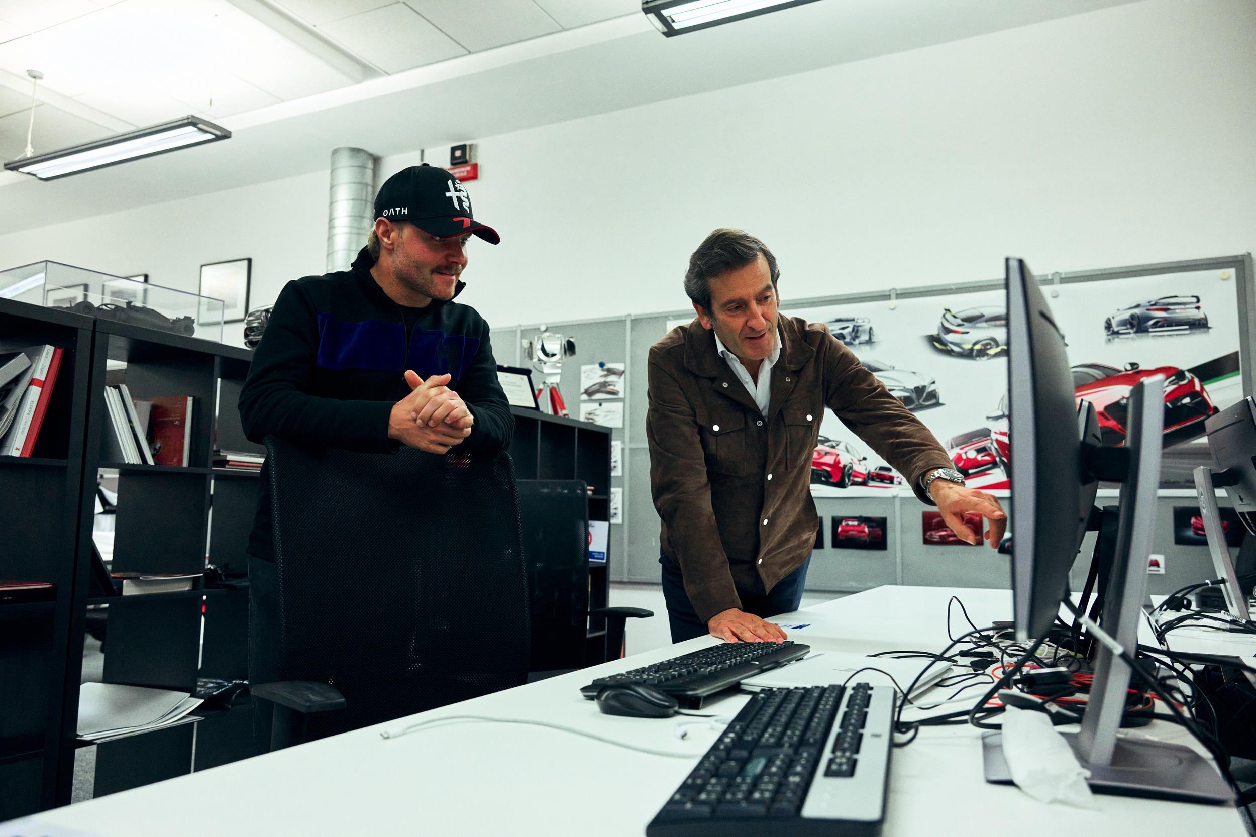 Valtteri Bottas at work with the Centro Stile Alfa Romeo