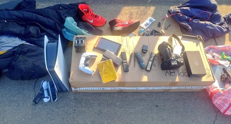 Suspect arrested in possession of a robbed motor vehicle, possession of the robbed property, and house-breaking implements