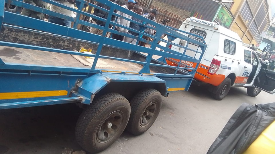 Trailer impounded for causing an obstruction at Kotze and Banket street in Hillbrow