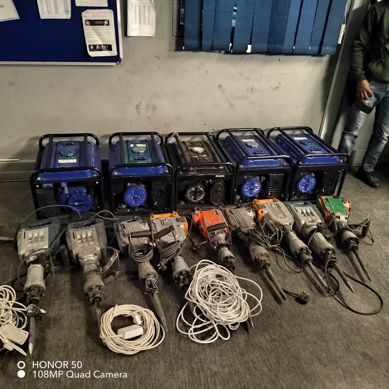 Police apprehend two illegal miners, they also confiscated five generators and other items