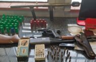 Police arrest a man for unlawfully keeping three firearms and ammunition without licenses
