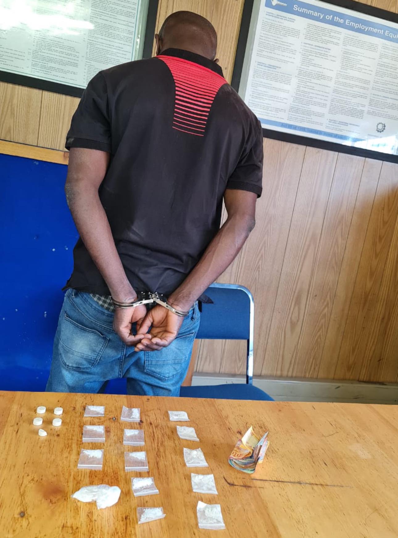 A suspect was apprehended and narcotics confiscated in the Boksburg area