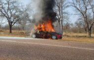 A vehicle caught fire 28km from Phalaborwa