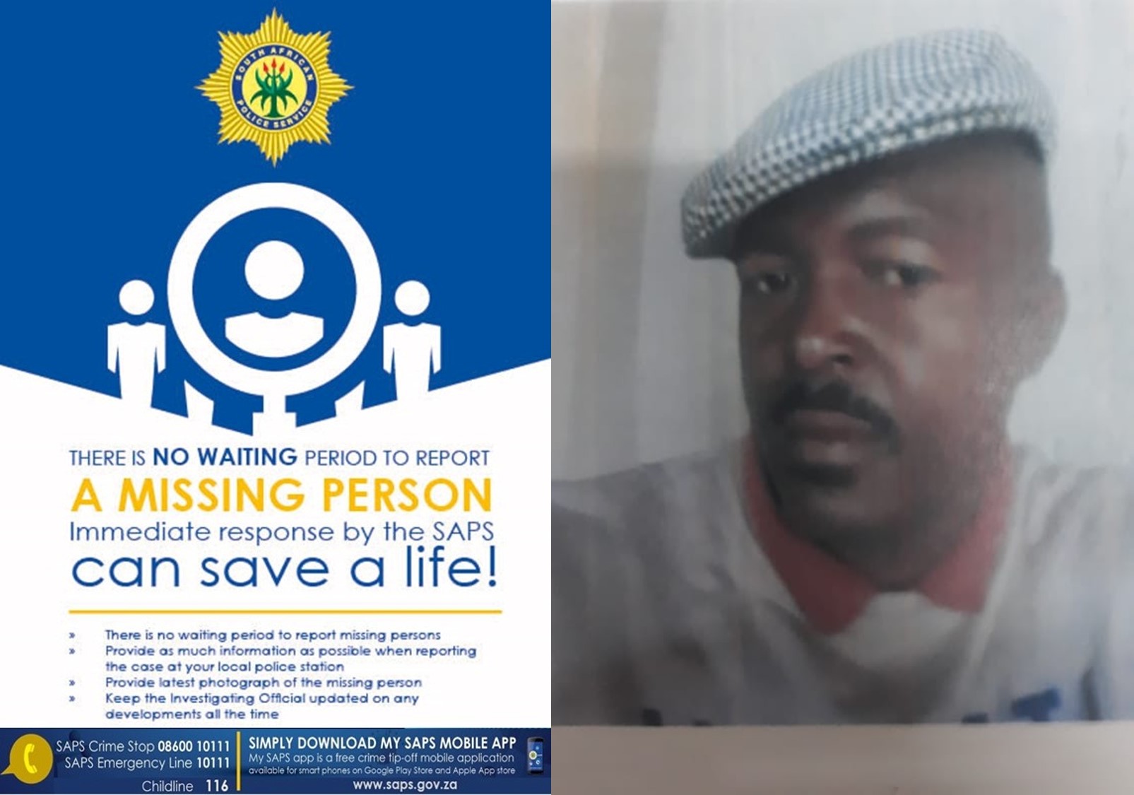Missing person found by community members lying next to the road at Kroondal near Rustenburg