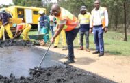 Multi-disciplinary roadblock and pothole patching repairs on P268 at Hlobane in the Zululand District