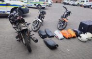 Four reported stolen motorcycles recovered and a suspect arrested in the Boksburg area