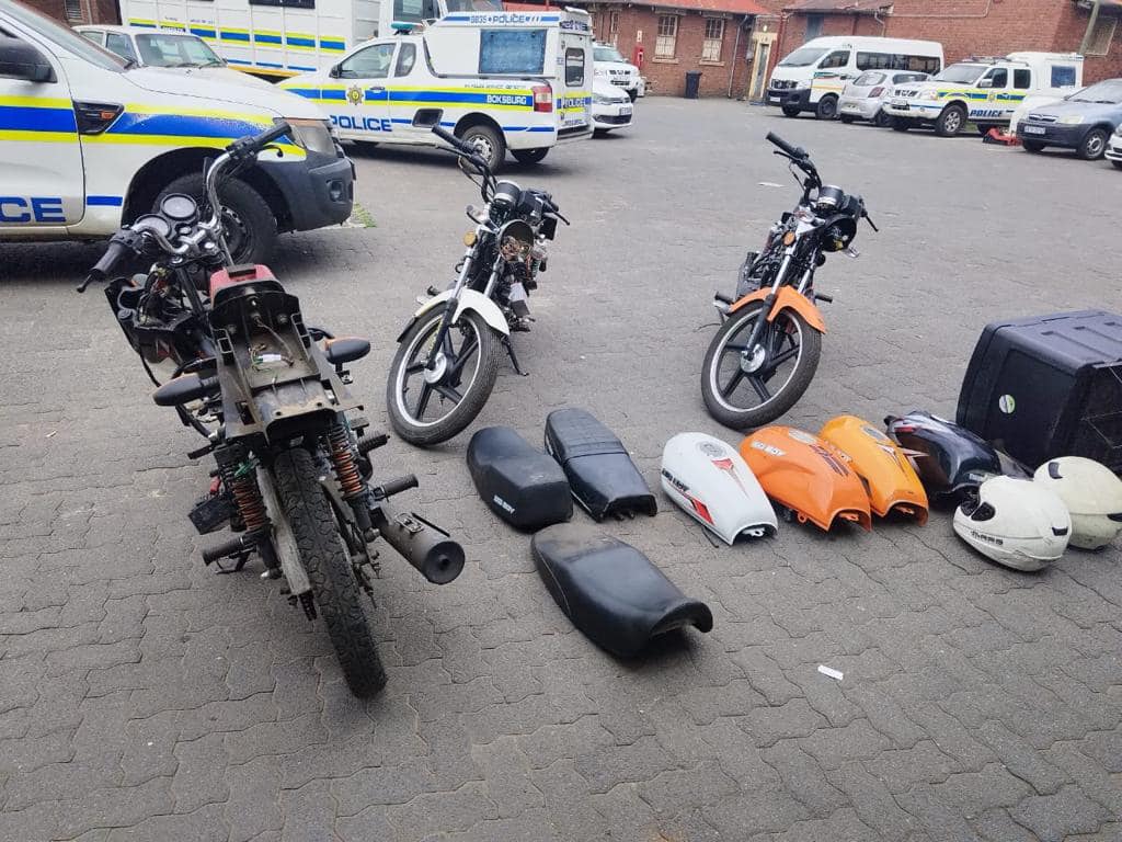 Four reported stolen motorcycles recovered and a suspect arrested in the Boksburg area