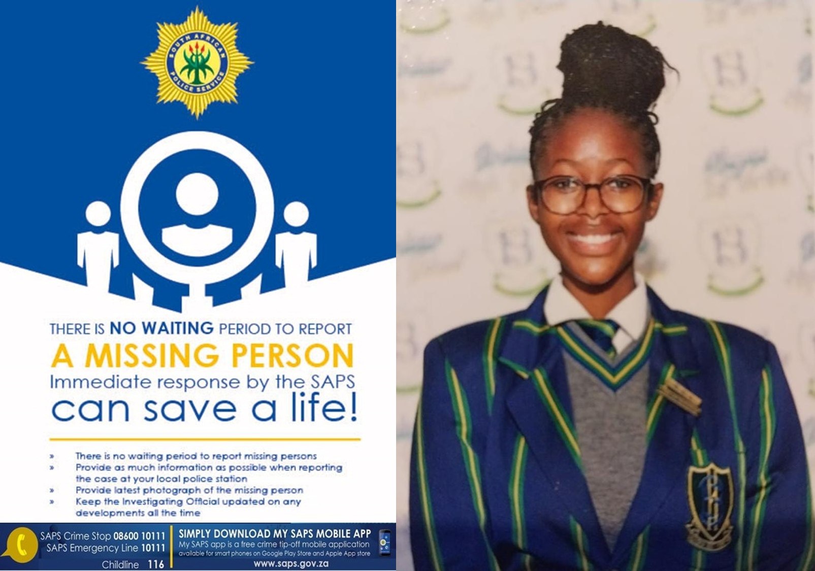 Help located missing teen from Bloemfontein