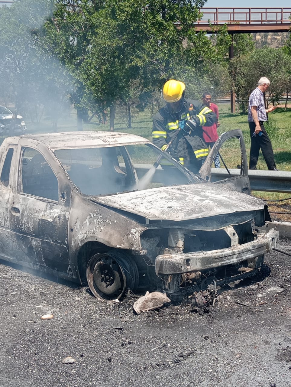 Vehicle fire next to the FNB Stadium in Gauteng