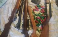 Three suspects nabbed for burglary at a farmhouse and possession of suspected stolen six firearms and ammunition