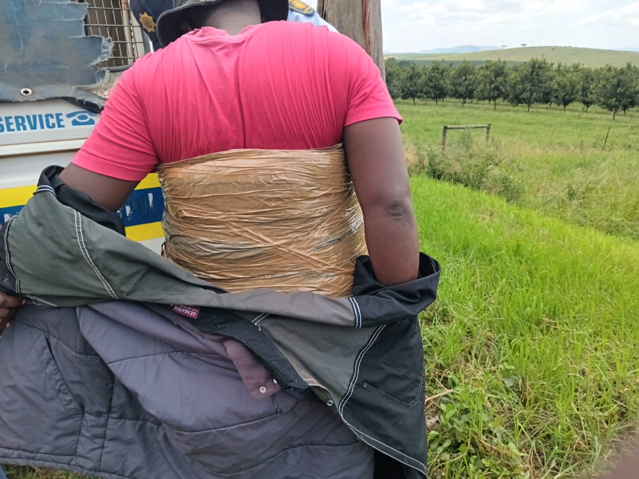 Taxi commuter nabbed with dagga wrapped around his body