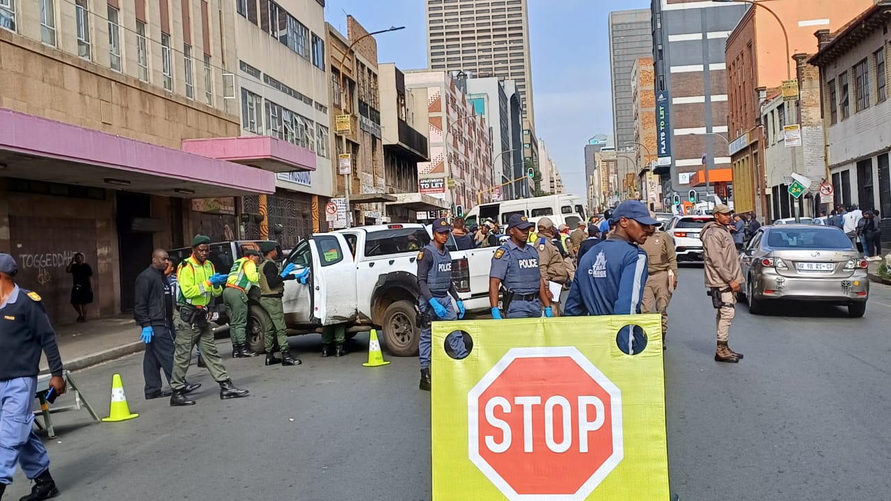 Visible law enforcement in the Johannesburg CBD
