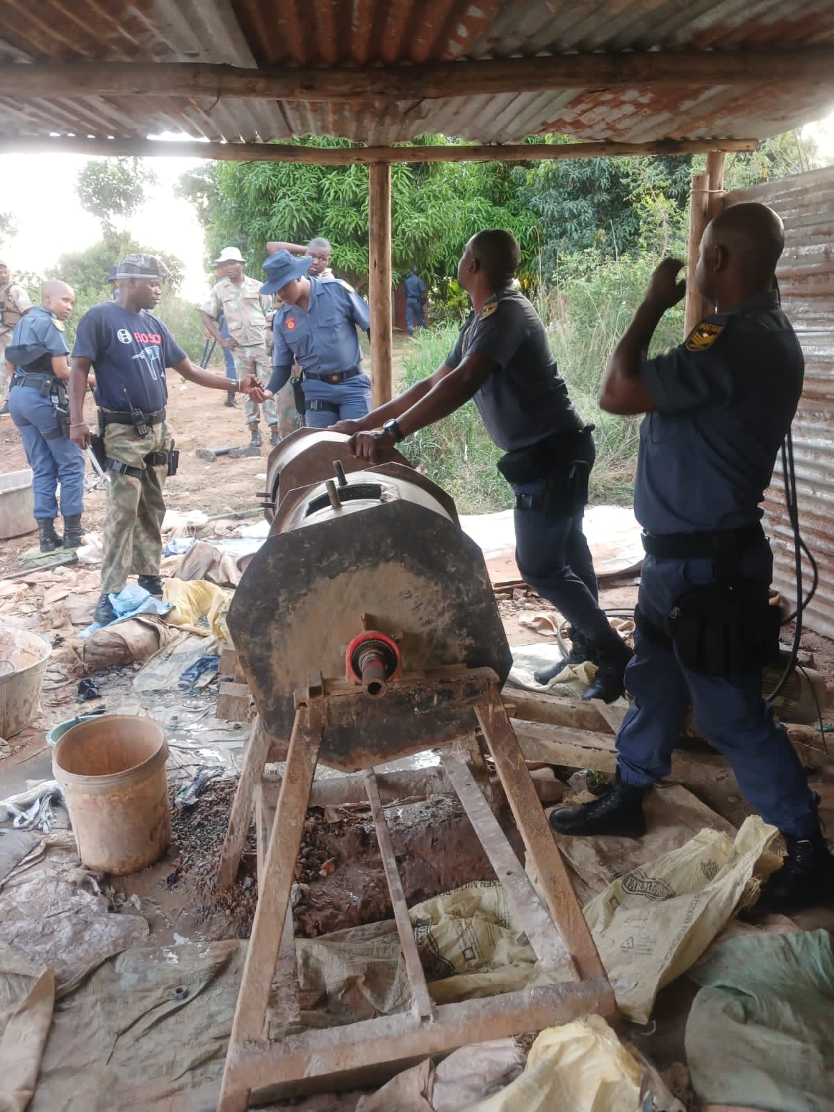 The police in Limpopo through multidisciplinary operation Vala Umgodi seize mining equipment found in illegal mining sites