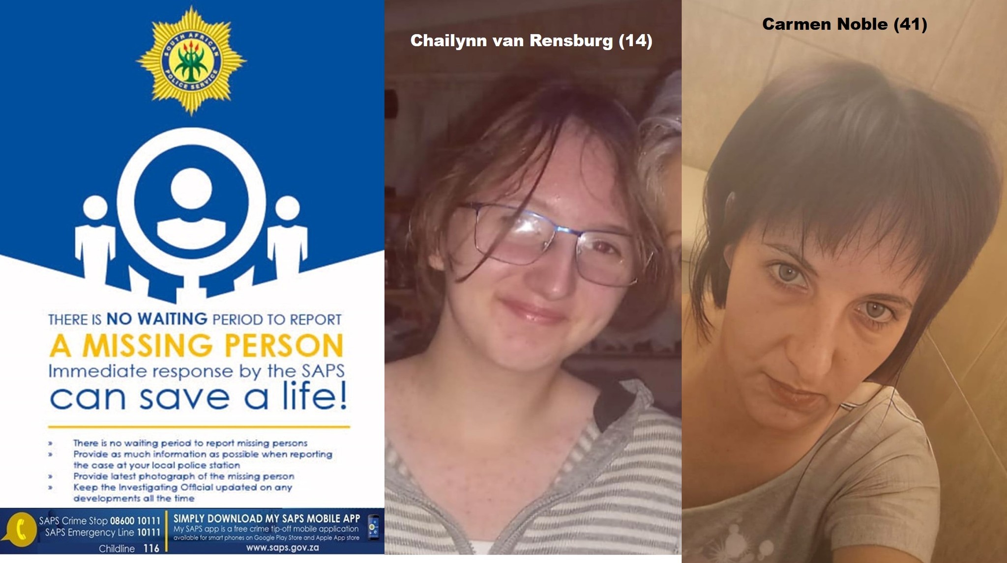 Potchefstroom Police requests community assistance in locating a missing mother and daughter