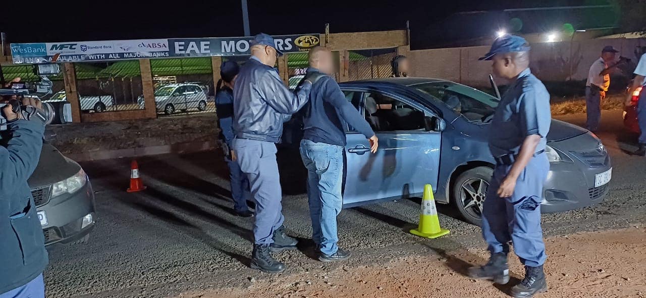 Stolen vehicle recovered at a roadblock on the R28 road in Mohlakeng
