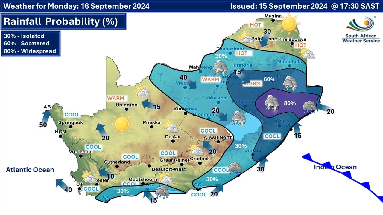 Weather warning for KZN today