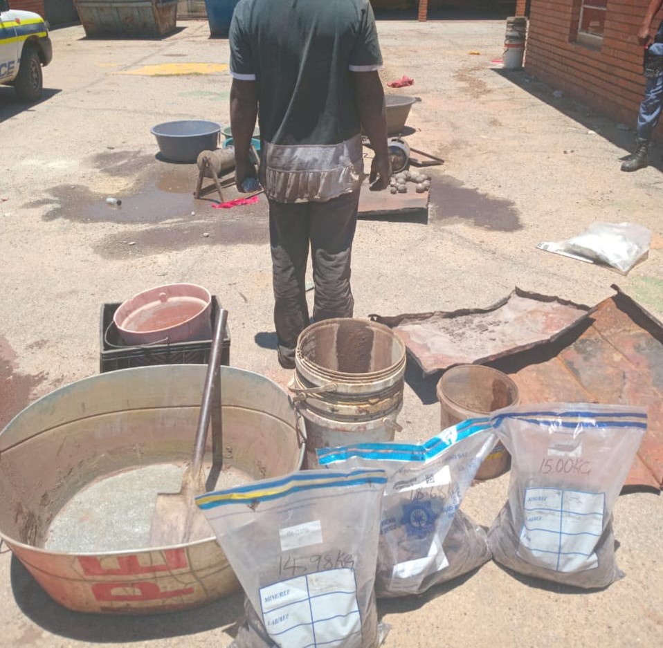 Joint illicit mining team arrests suspects in possession of gold-bearing material in G-Hostel