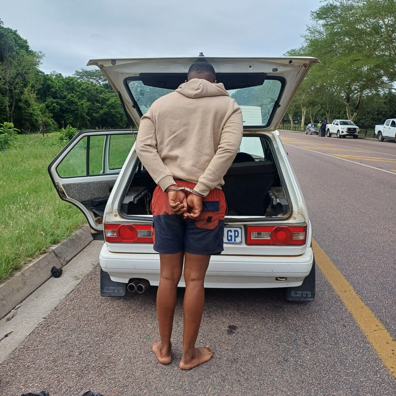 Police arrested a male suspect with an R5 rifle and a magazine during a stop-and-search operation in Hazyview
