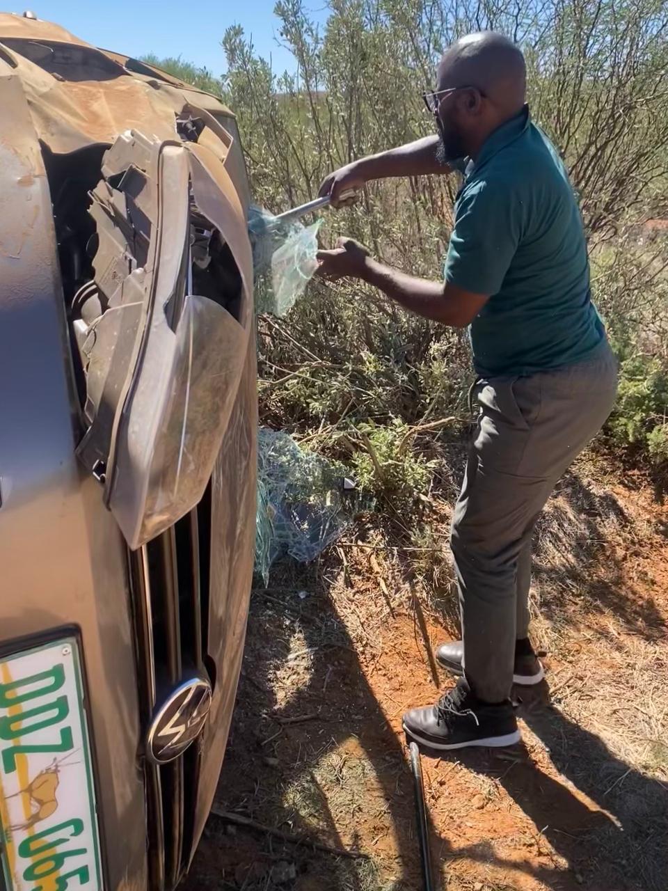 Gift of the Givers team member assisted a women that was involved in a collision near Kimberly