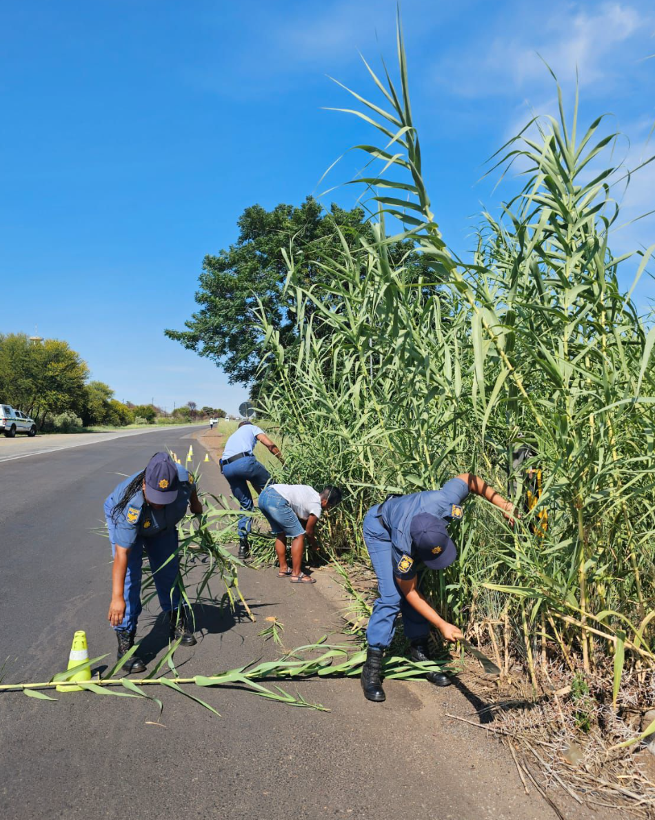 Wrenchville SAPS clears overgrown bush on the N14 road