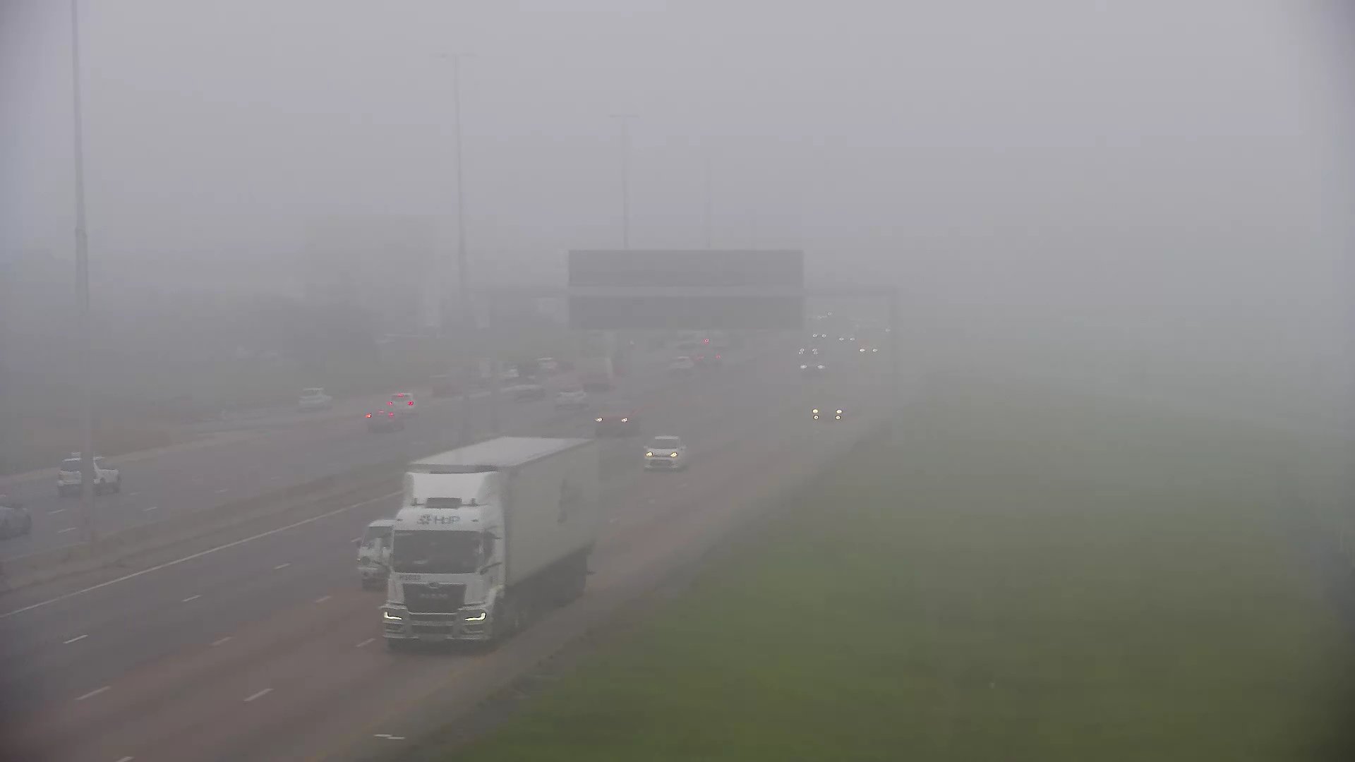Weather condition (fog/mist) on the N1 Southbound at Brakfontein Road