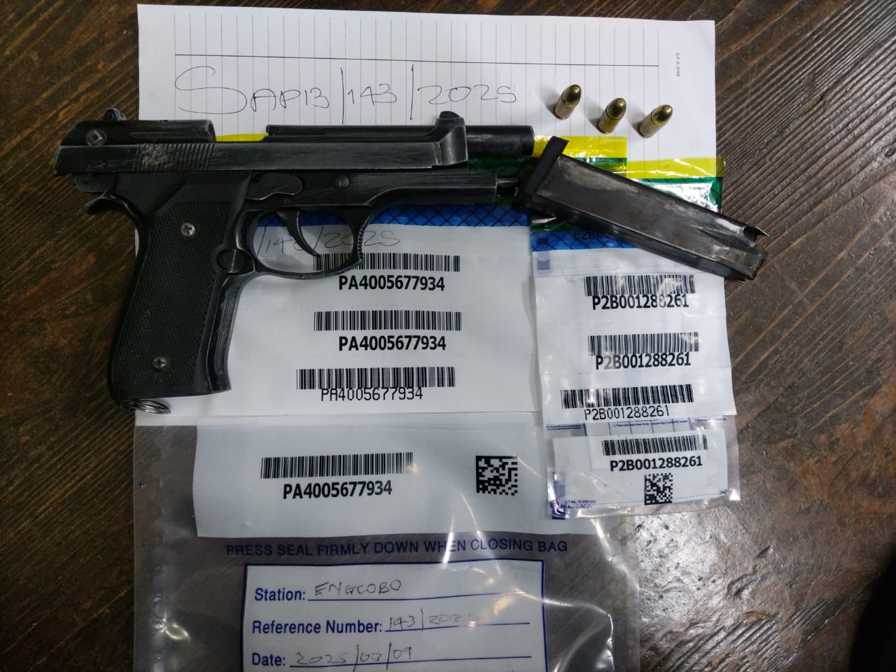 Two suspects appear for allegations of possession of unlicensed firearms