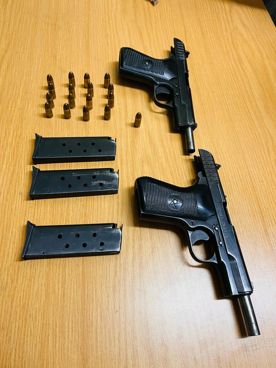 Public order police confiscate firearms during early morning operations