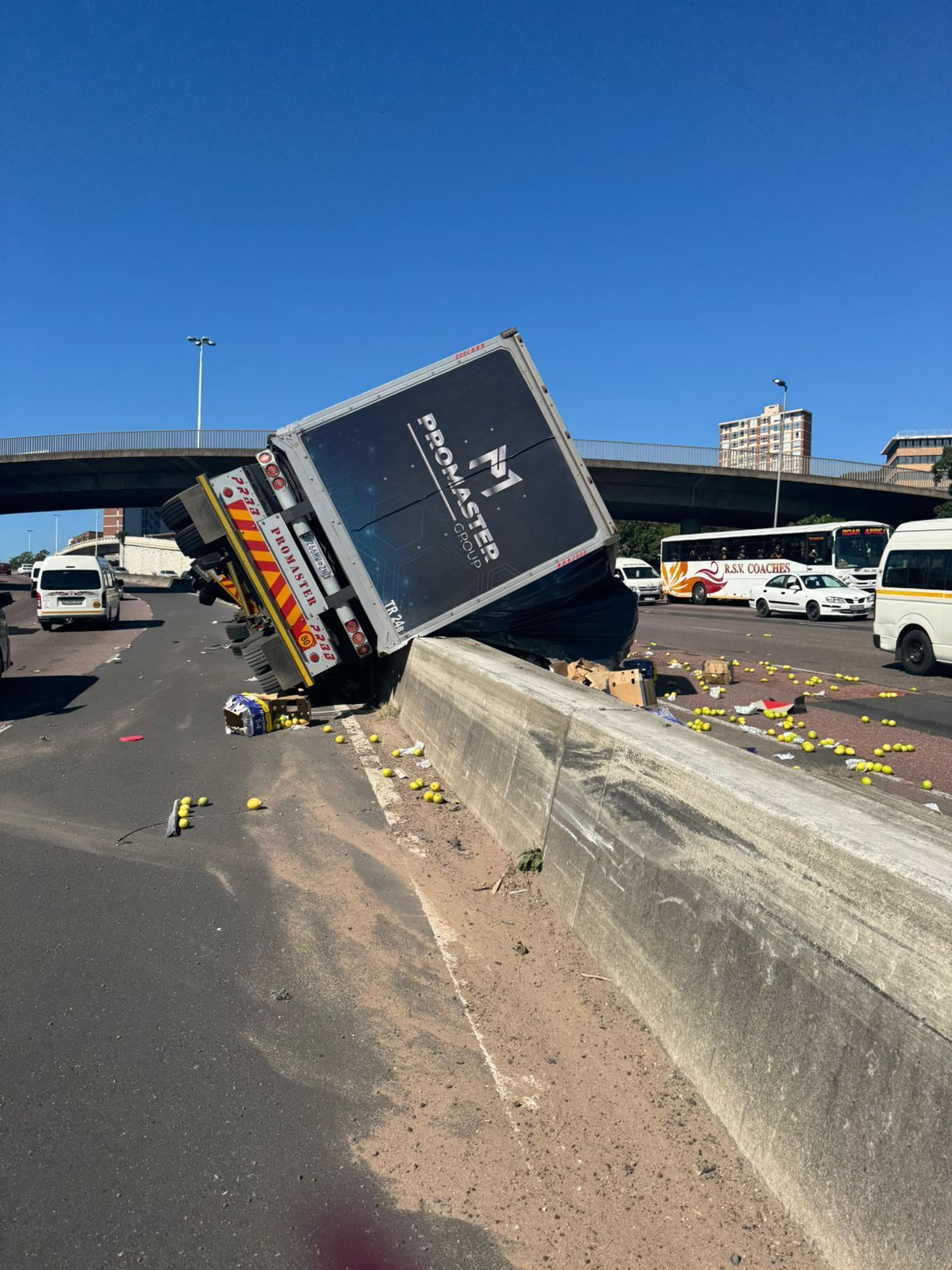 Truck crash on the N3 inbound just after Malls Tiles heading towards the Durban CBD