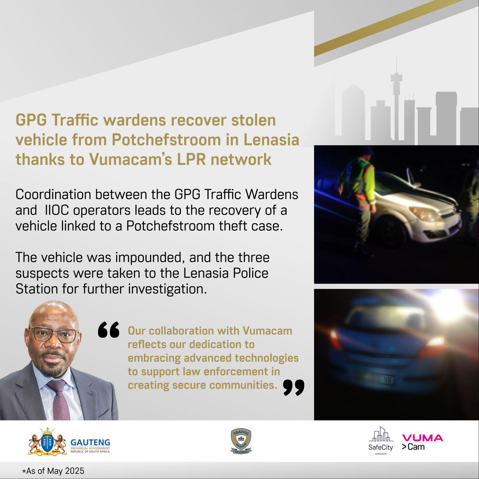 Technology used to track and recover stolen vehicle in Lenasia