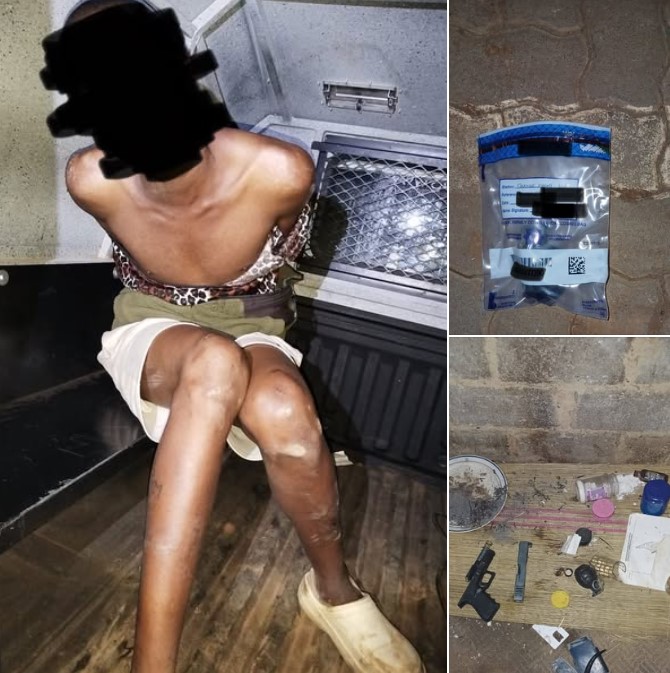 Suspect arrested in the possession of live ammunition, an unlicensed firearm, and an illegal M75 hand grenade