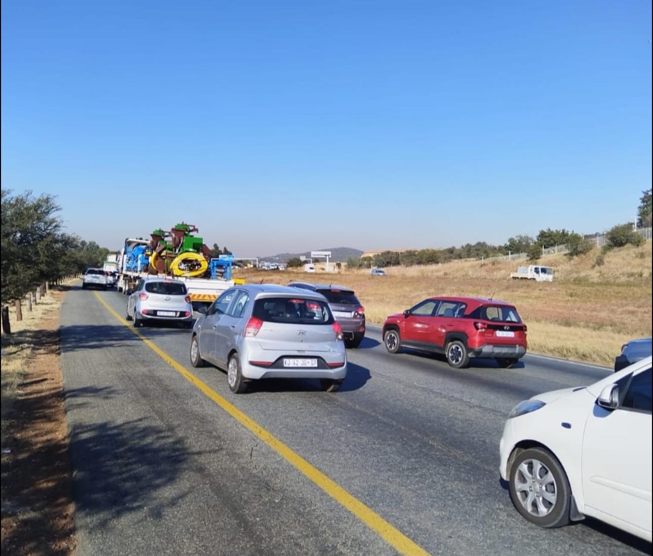 Road works causing traffic delays on the R59 south, just before Swartkoppies Road