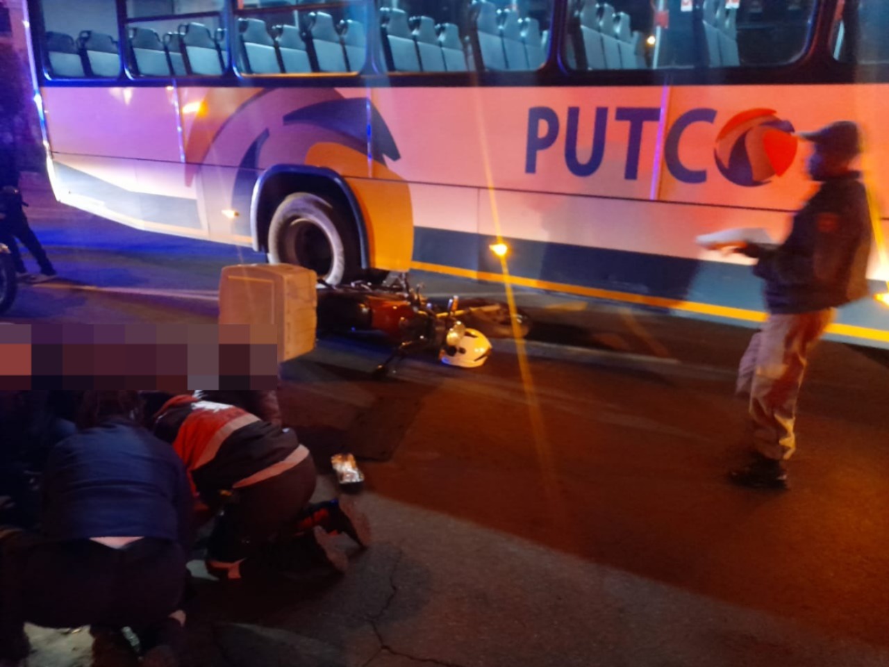 A bus and delivery bike collide at the Corner of Main & Twist Circle, Albertville, Johannesburg