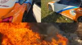 Vehicle fire on the M1 just after the Training College offramp