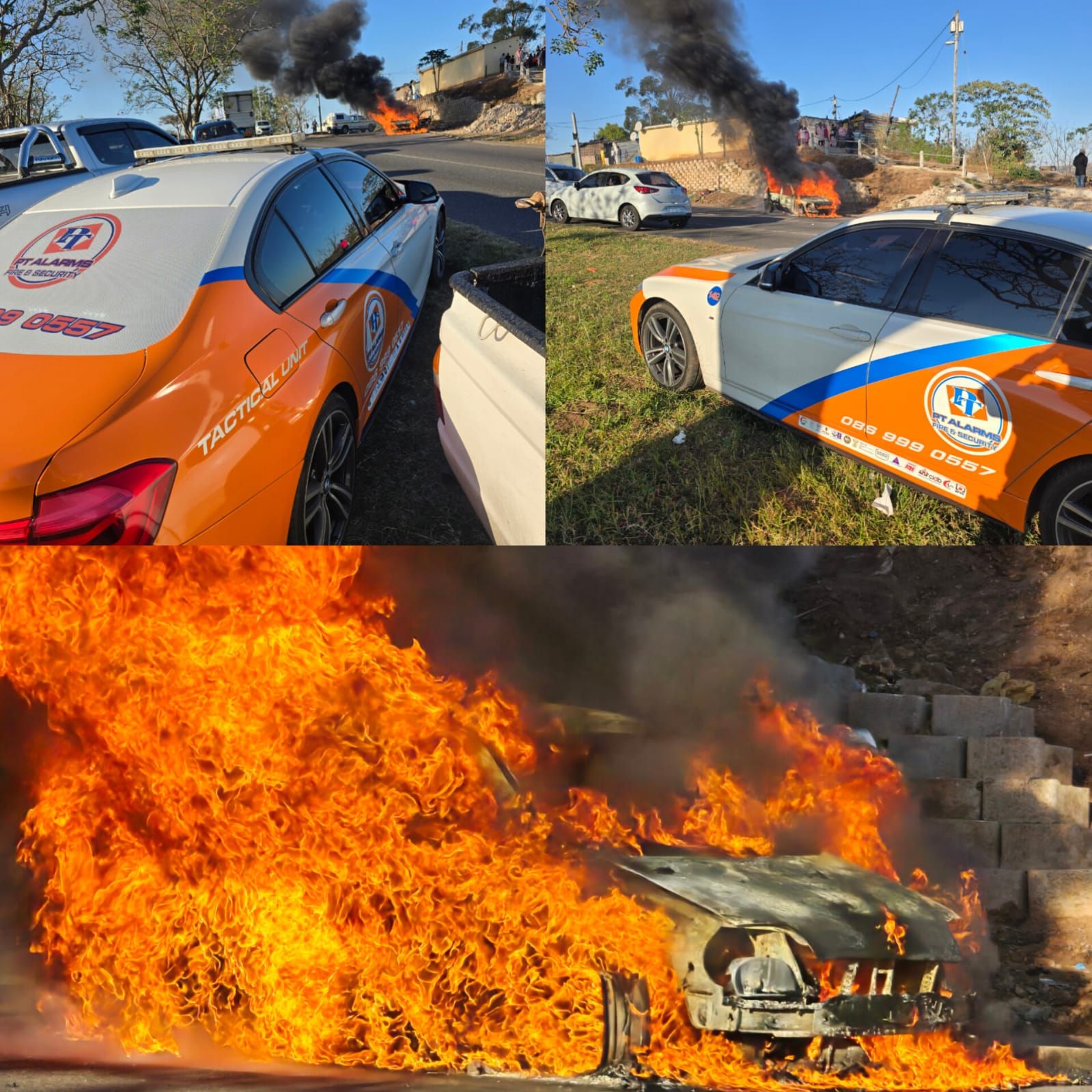 Vehicle fire on the M1 just after the Training College offramp