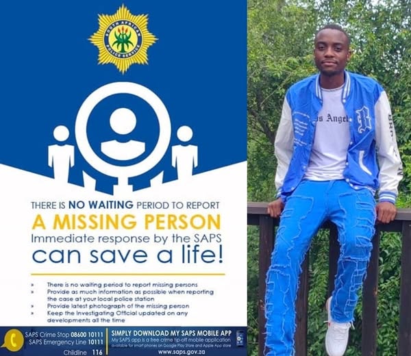 Thohoyandou police seek help to locate a missing 20-year-old male