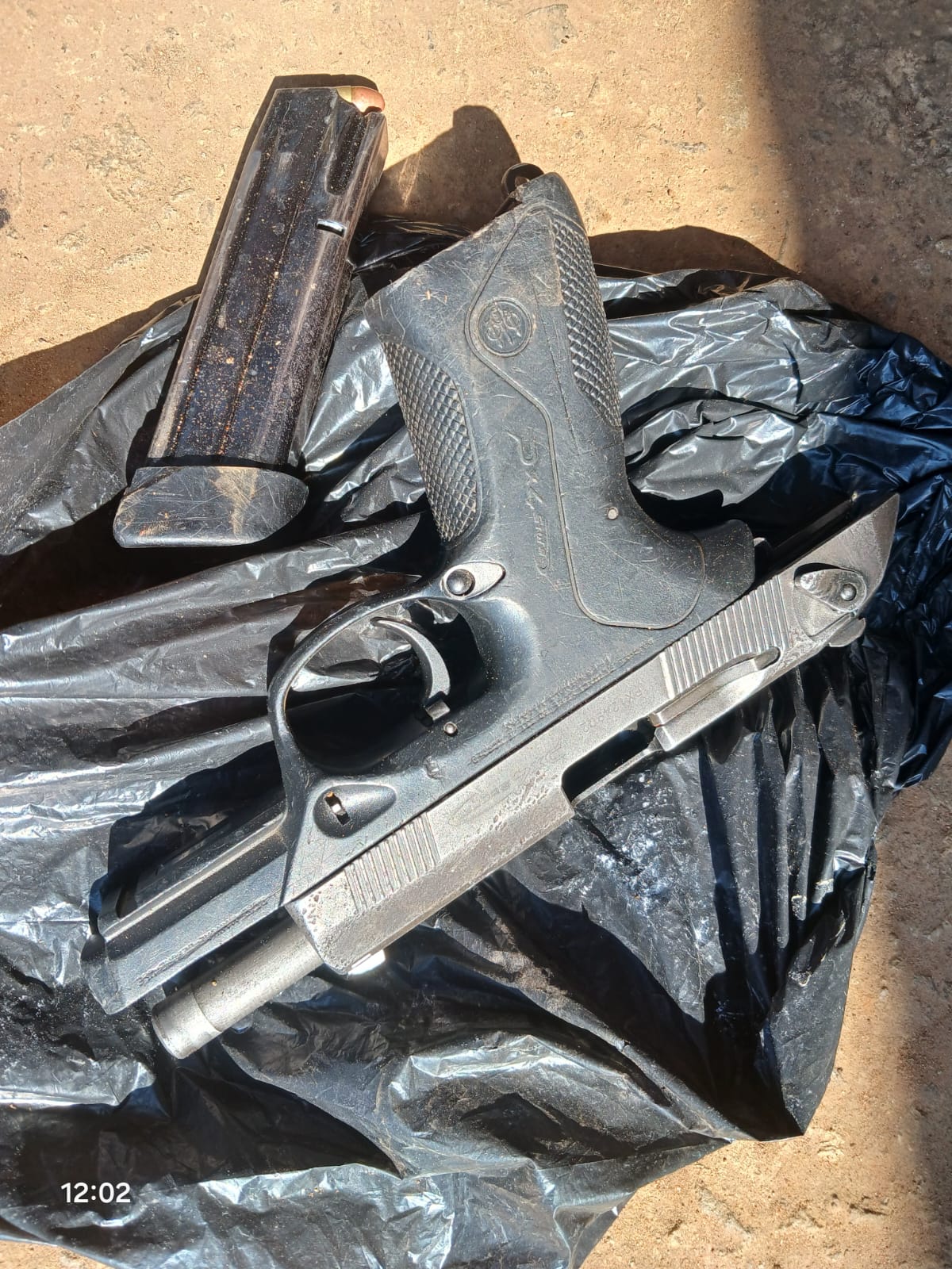 Police arrested a suspected illegal miner after he was found with an unlicensed firearm and scores of ammunition