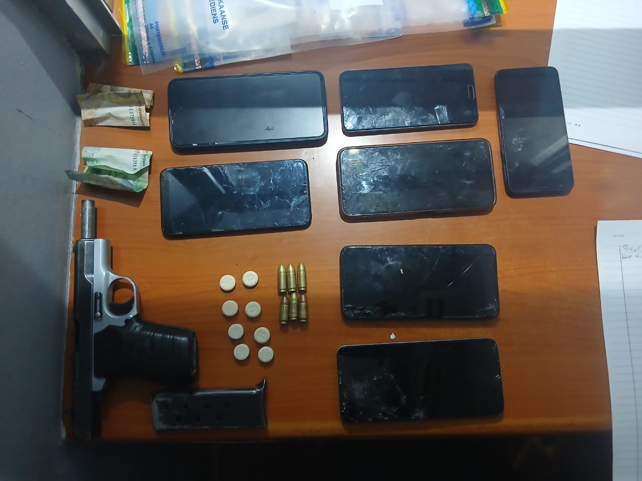 Public order police confiscates a firearm, ammunition, and drugs in Khayelitsha