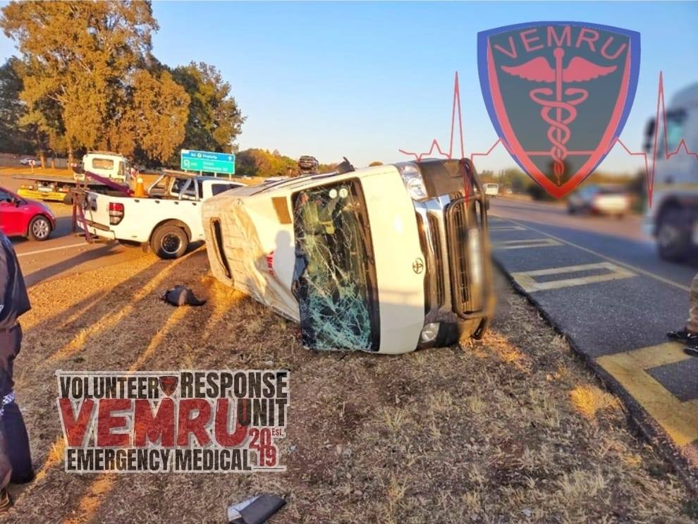 Taxi rollover on the N4 highway near Simon Vermoten