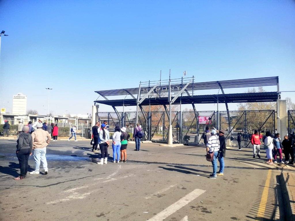 Protest outside Maponya Mall following the tragic death of an e-hailing driver