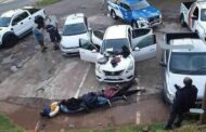 Four taxi drivers have been arrested after violently removing a family of three from their vehicle and taking possession of it