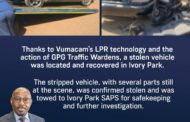 Stolen vehicle recovered in Ivory Park