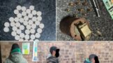 Suspects arrested after being found in possession of a stun grenade and live ammunition