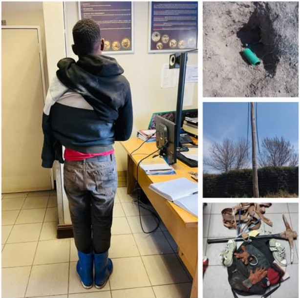 Suspect arrested while digging trenches to access electrical cables near the Clarens Golf Course