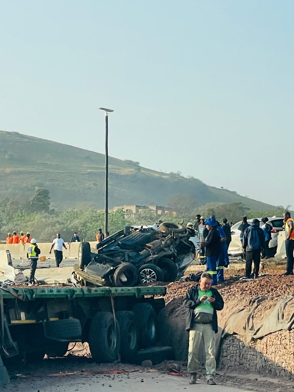 Officers apprehended the truck driver who fled from the scene of a crash on the N3