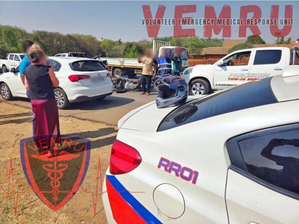 Motorbike collision on Solomon Mahlangu Drive close to Delfi Street in Garsfontein