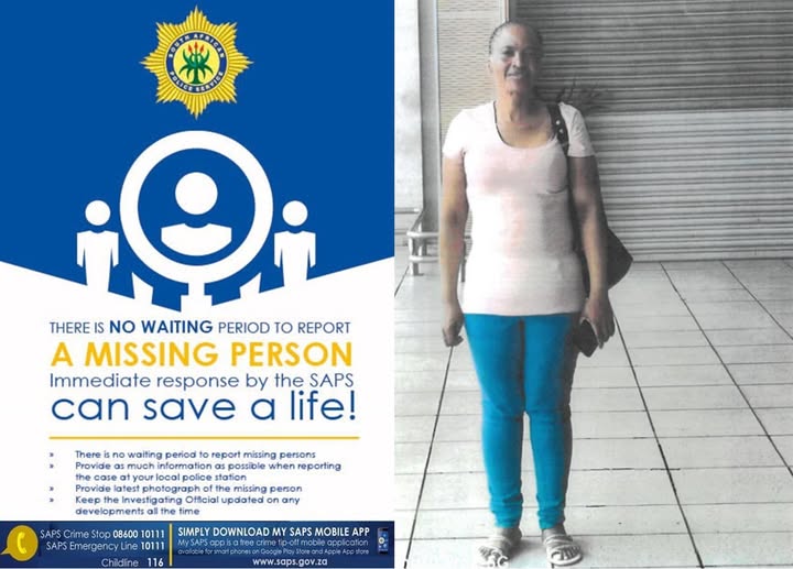 The police in Ganyesa request the community's assistance in locating 45-year-old, Euginia Naledi Setlhare